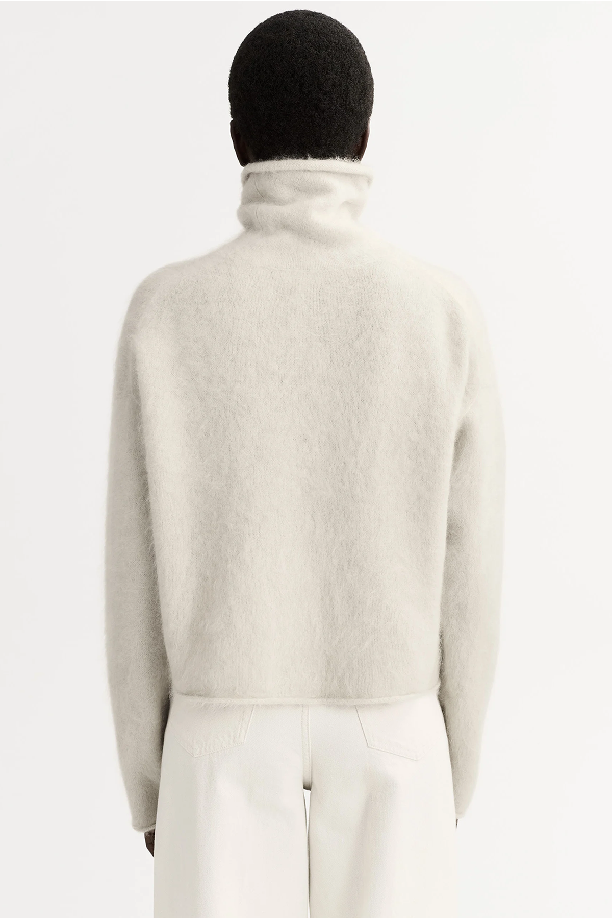 Soft Goat Brushed Turtleneck - Chalk