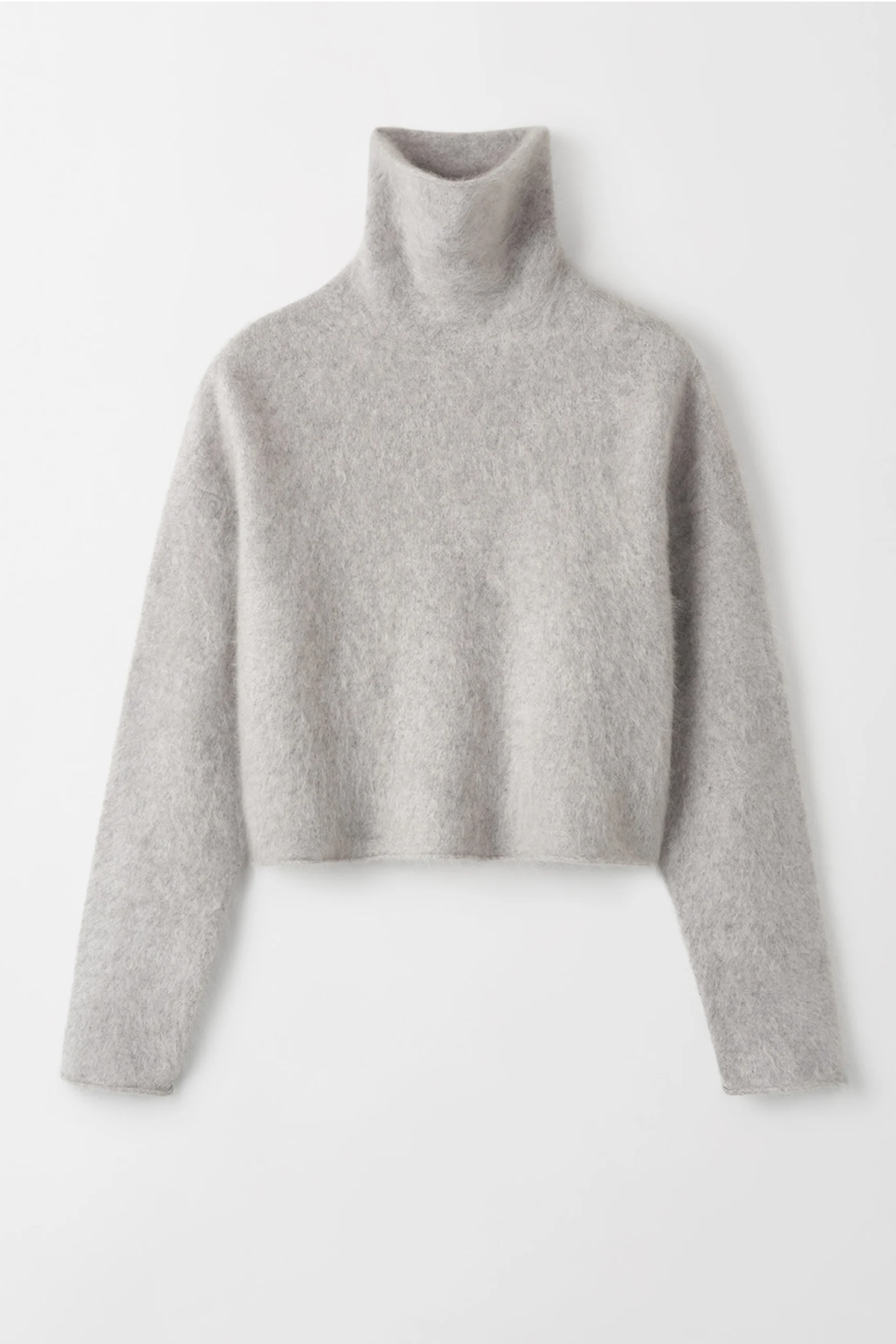 Soft Goat Brushed Turtleneck - Light Grey