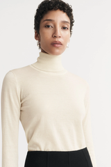 Soft Goat Featherlight Turtleneck - Bone