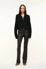 Staud Cashmere Cropped Hampton Sweater - Black
