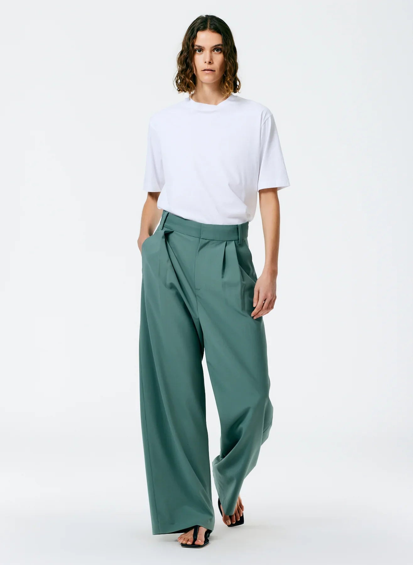 Tibi Tshirt Program Mock Neck Unisex T - White