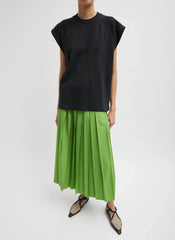Tibi Light Weight Sweashirting Sleeveless Easy Top - Black