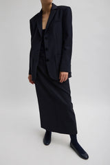 Tibi Tropical Wool Max Blazer - Navy