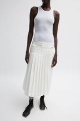 Tibi Circular Fine Rib T Tank - White