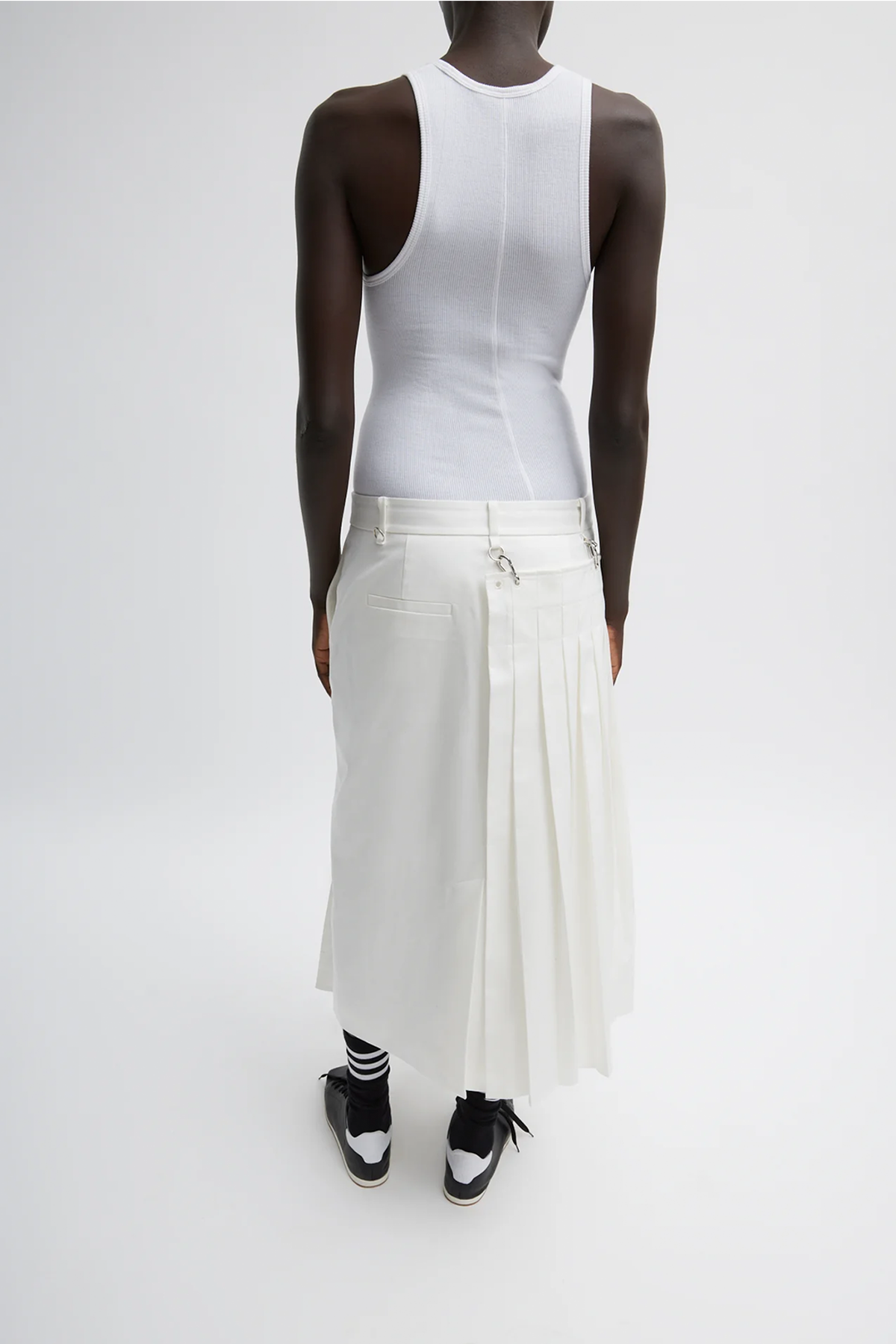 Tibi Circular Fine Rib T Tank - White