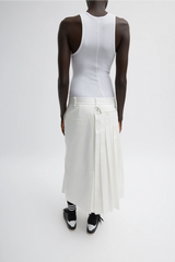 Tibi Circular Fine Rib T Tank - White