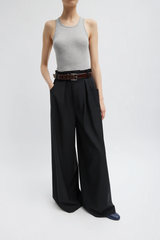 Tibi Circular Fine Rib T Tank - Heather Grey