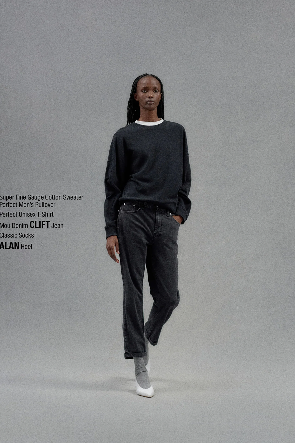 Tibi Nylon Mou Denim Clift Jeans - Black