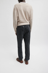 Tibi Nylon Mou Denim Clift Jeans - Black