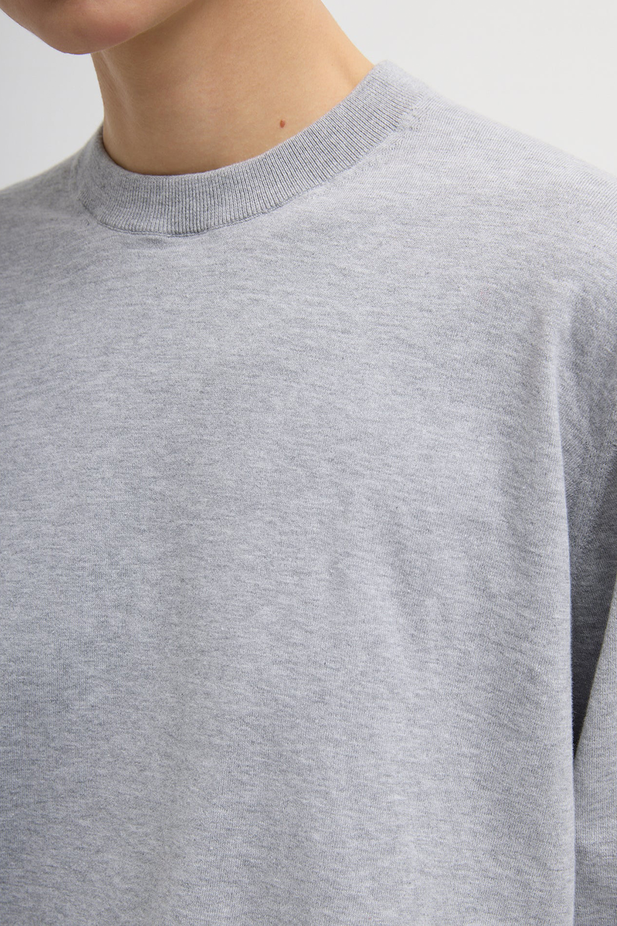 Tibi Super Fine Gauge Perfect Men's Pullover - Heather Grey