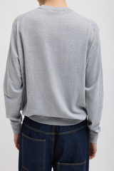 Tibi Super Fine Gauge Perfect Men's Pullover - Heather Grey