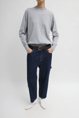Tibi Super Fine Gauge Perfect Men's Pullover - Heather Grey