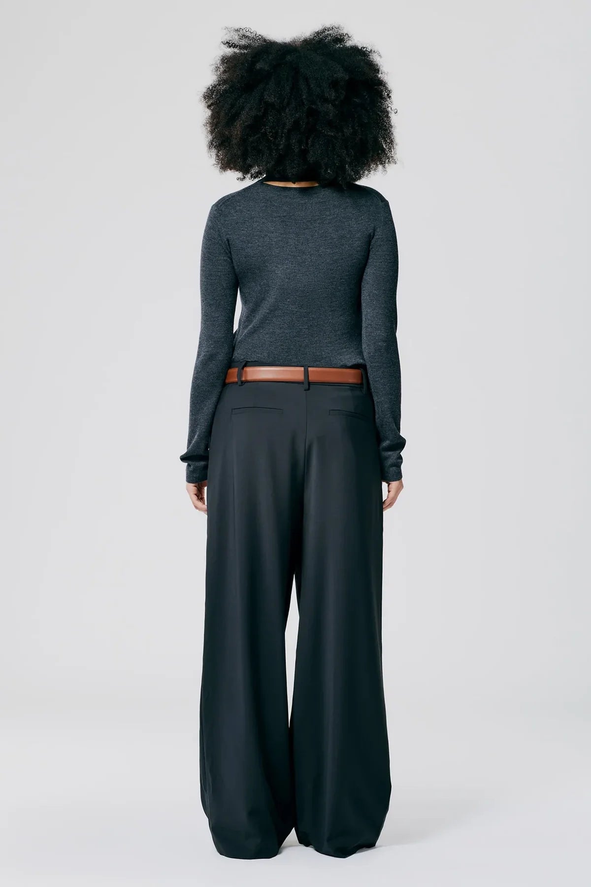 Tibi Tropical Wool Stella Pant - Black