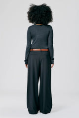 Tibi Tropical Wool Stella Pant - Black