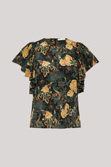 Ulla Johnson Lena Silk Flutter Sleeve Blouse - Nuit