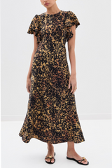 Ulla Johnson Blithe Flutter Sleeve Midi Dress - Savannah
