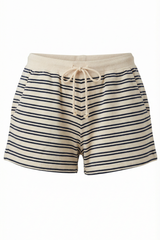 Velvet Amy Vintage Stripe Terry Short - Natural/ Navy