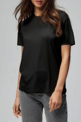 Majestic Filatures Lyocell Cotton Semi Relaxed S/S Crewneck - Noir