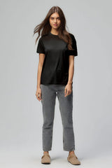 Majestic Filatures Lyocell Cotton Semi Relaxed S/S Crewneck - Noir