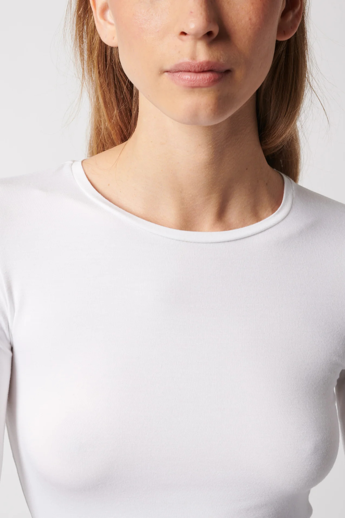 Majestic Filatures Soft Touch L/S Crewneck - Blanc