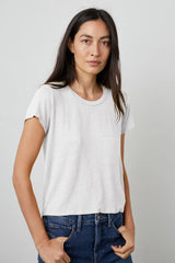 Velvet Casey Linen Knit Top - White