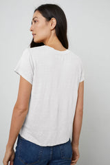 Velvet Casey Linen Knit Top - White