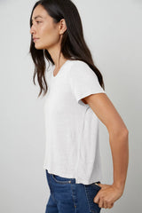 Velvet Casey Linen Knit Top - White