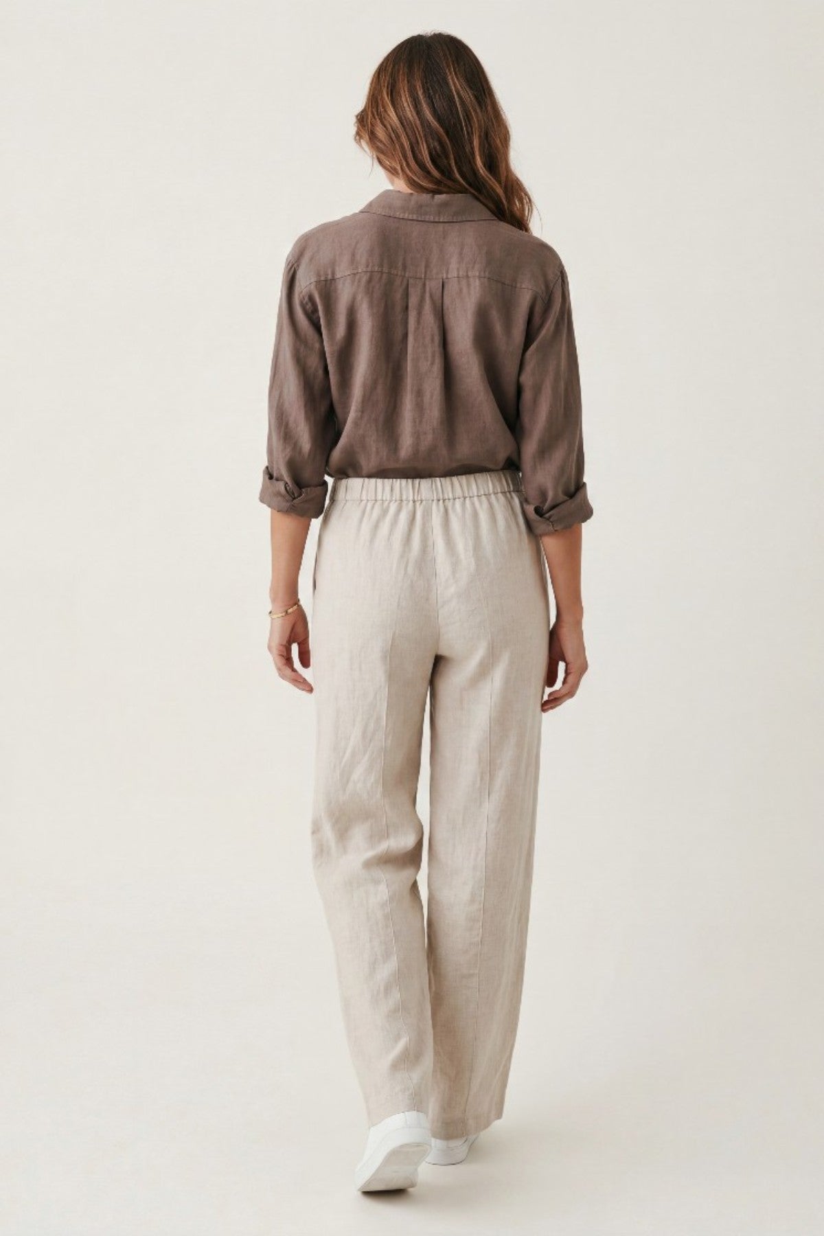 Velvet Bright Woven Linen Top - Mudslide