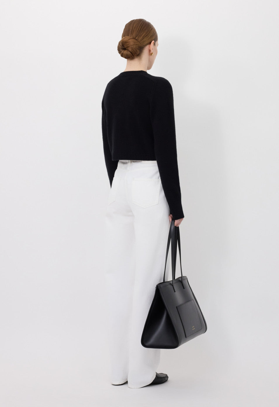 Loulou de Saison Zephir Cashmere Cropped Cardigan - Black