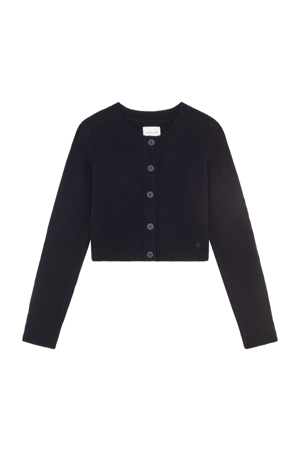 Loulou de Saison Zephir Cashmere Cropped Cardigan - Black