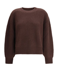 Loulou de Saison Nauru Puffed-Sleeves Ribbed Cashmere Sweater - Brown