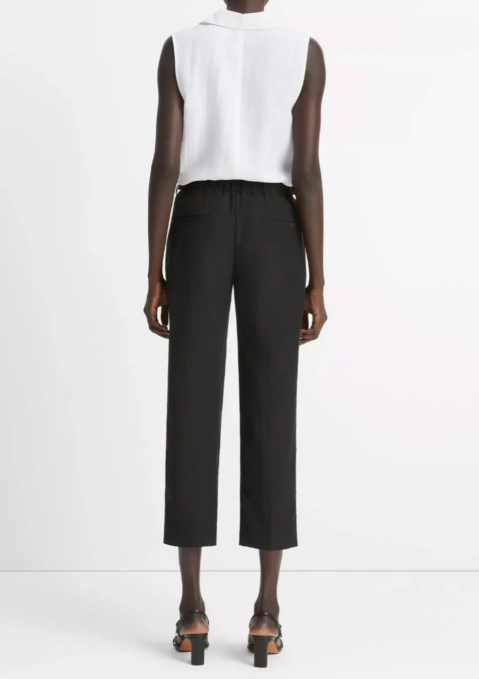 Vince Mid Rise Utility Tab Easy Pull On Pant - Black