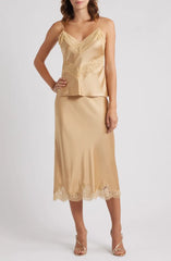 LoveShackFancy Malina Skirt - Camel Charm