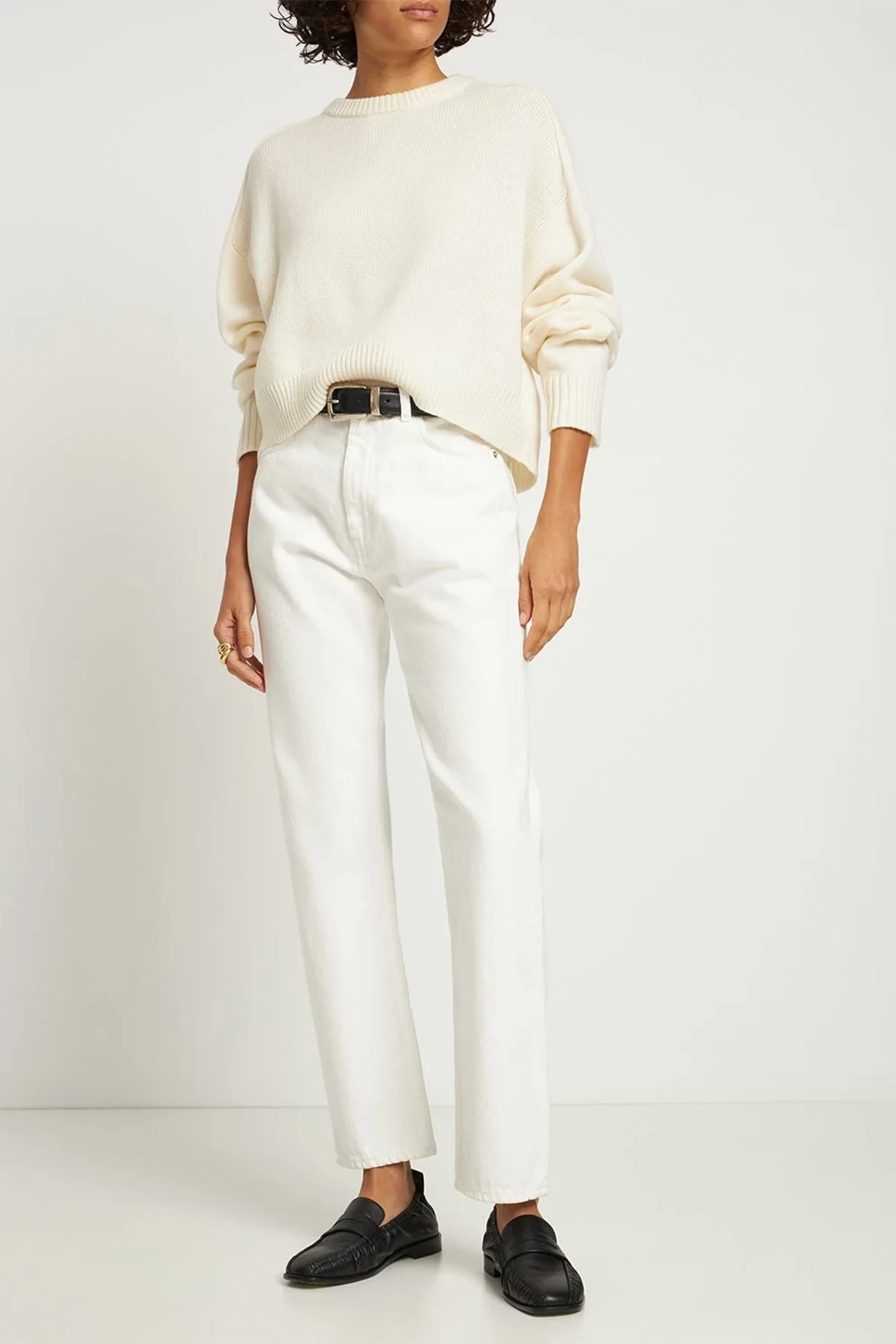 Loulou de Saison Bruzzi Wool Cashmere Sweater - Ivory
