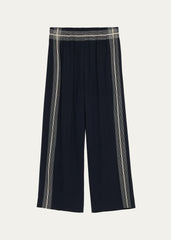 Vince Mid Rise Placed Stripe Pull-On Pant - Coastal/ Pale Canyon