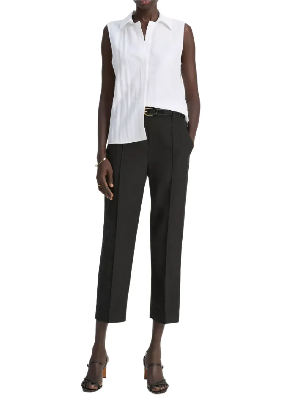 Vince Mid Rise Utility Tab Easy Pull On Pant - Black
