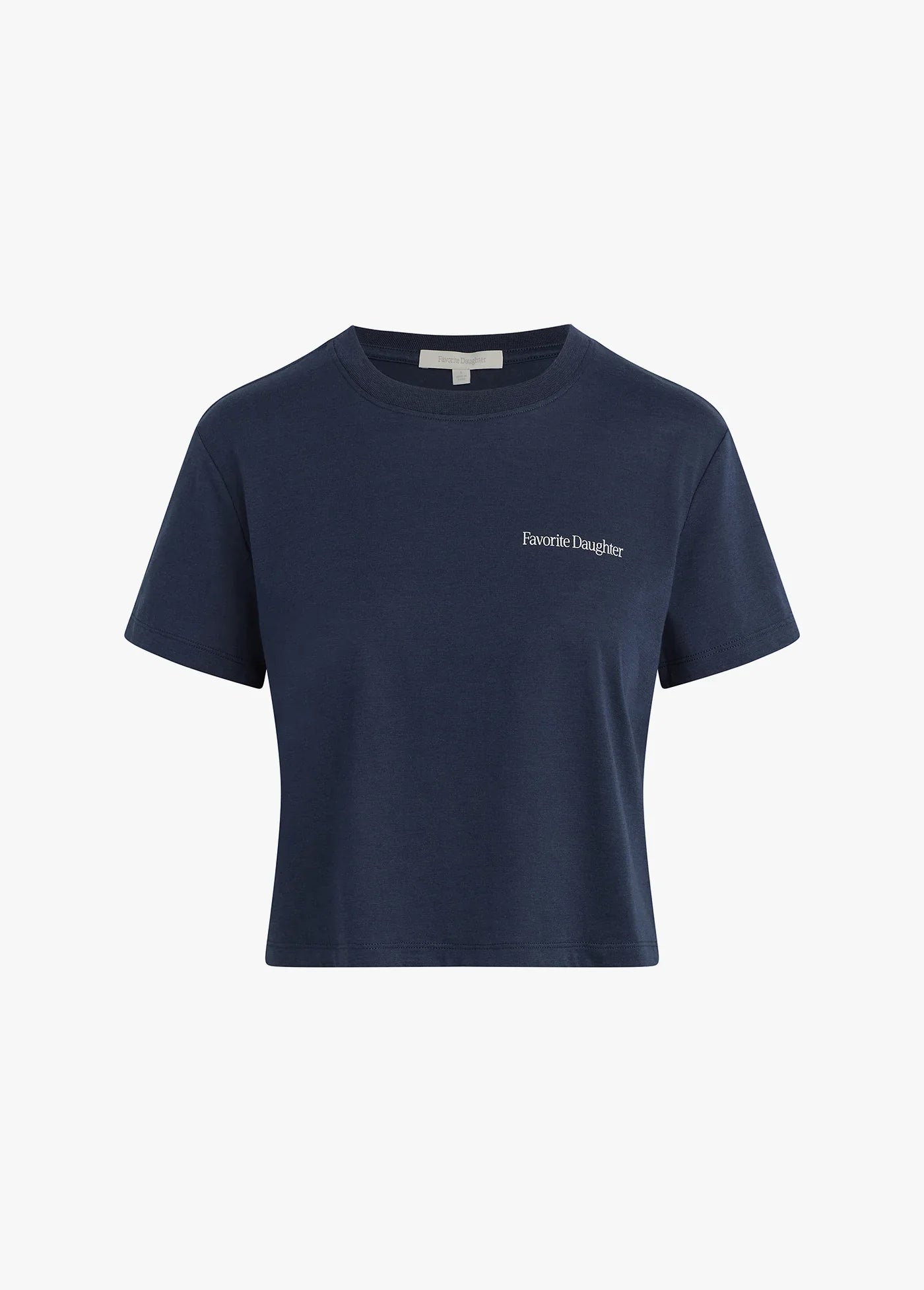 Favorite Daughter Cropped Logo Tee - Navy