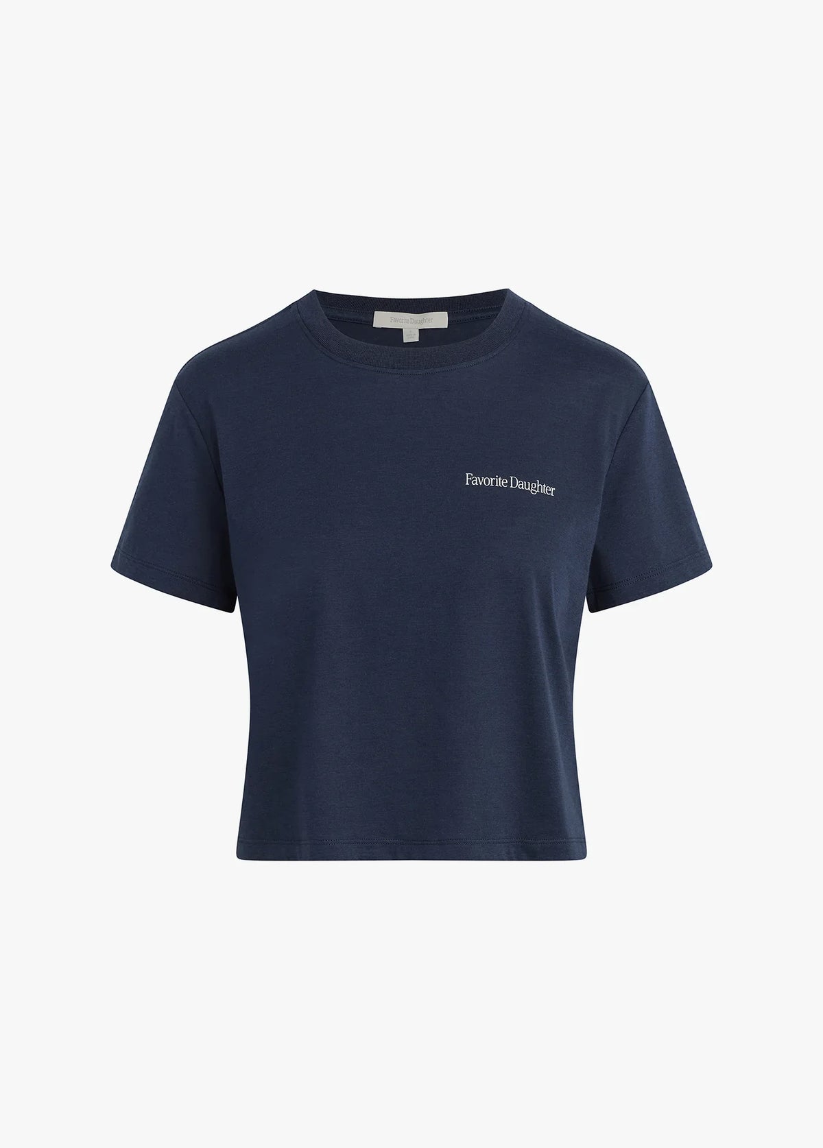 Favorite Daughter Cropped Logo Tee - Navy