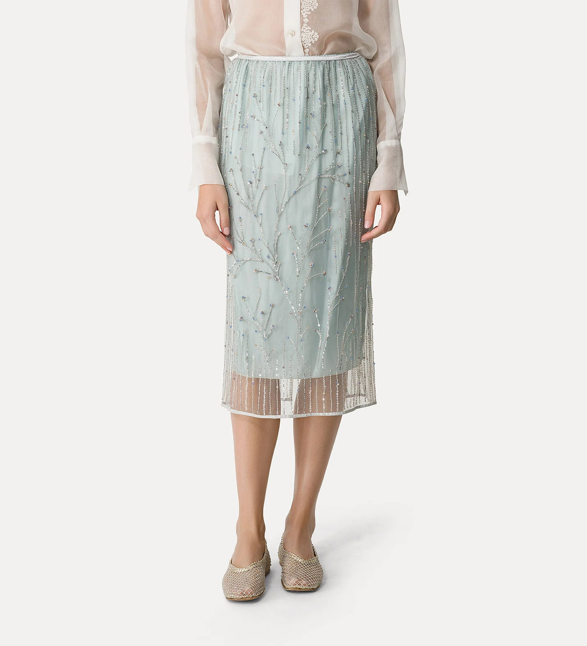 Forte Forte Firefly Embroidery Tulle Skirt With Slip - Firefly