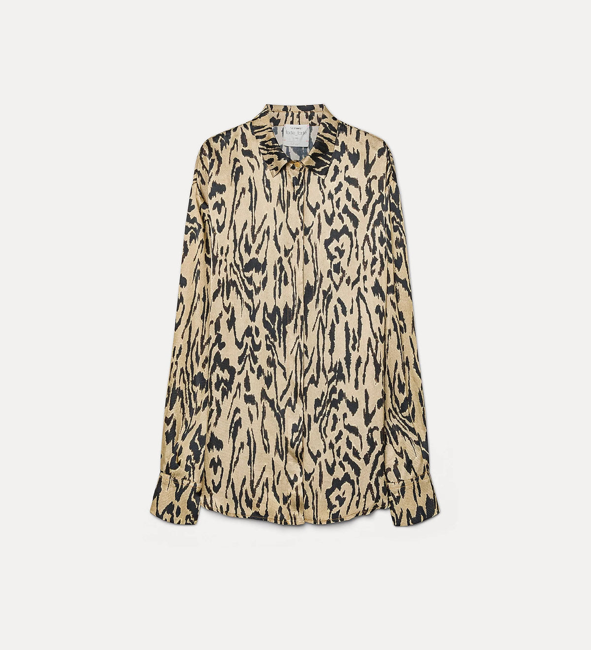 Forte Forte "Moiré" Print Satin Oversized Shirt - Honey