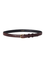 Nili Lotan Jane Belt - Dark Brown W/ Shiny Brass Buckle