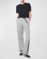 Enza Costa Silk Knit Easy Short Sleeve Tee - Black