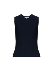 Veronica Beard Crewneck Sid Sleeveless Pullover - Navy